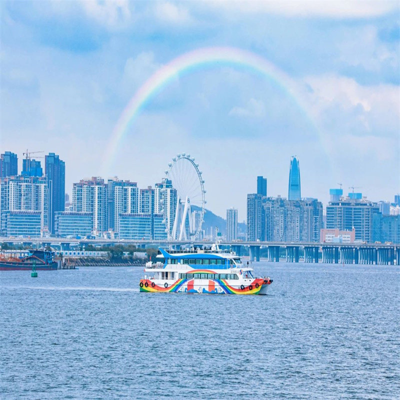 深圳海上彩虹号游船票机场码头往返前海湾2小时环海观光可包船