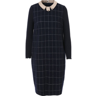 乔万尼女装新款连衣裙修身显瘦羊毛裙子长袖连衣裙中长款冬