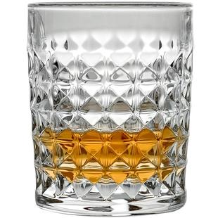 捷克进口BOHEMIA威士忌杯 钻石纹水晶玻璃洋酒杯轻奢家用酒吧餐厅