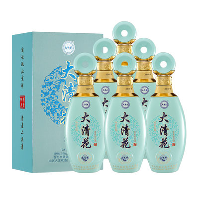 山西大清花酒花之雅53度清香型白酒500ml*6