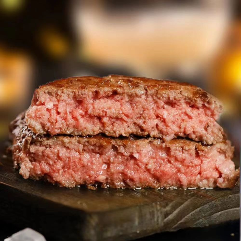 直播 安格斯谷饲牛肉饼汉堡店专用牛肉饼100gx8片赠2片