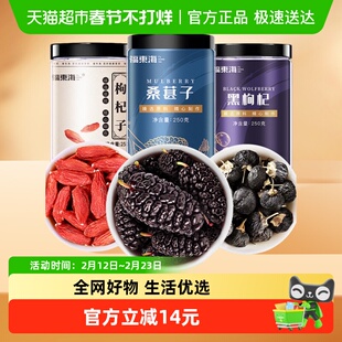 福东海红枸杞黑枸杞桑葚组合750g宁夏枸杞青海黑枸杞大颗桑葚