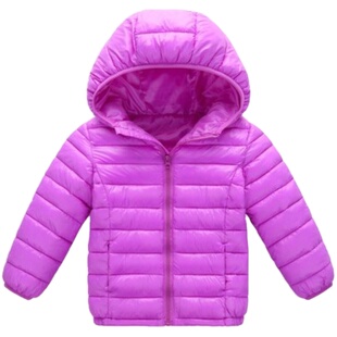 儿童入冬轻薄棉衣宝宝童装保暖外套中大女秋冬袄男孩新款羽绒活帽