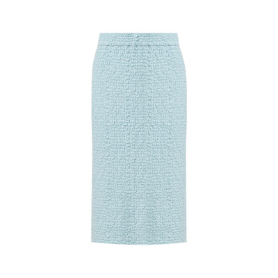 针织裙dplay德帕拉早春蓝绿色