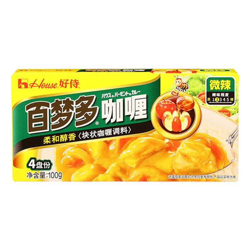好侍百梦多咖喱块100g牛肉鸡肉料理包酱家用黄咖喱块微辣调料
