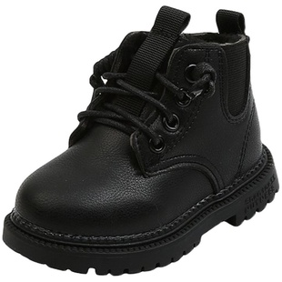 女宝宝冬季低筒鞋1-3岁5儿童鞋马丁靴英伦风男童棉鞋加绒软底鞋子