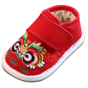 虎头鞋婴儿冬周岁鞋子女宝宝千层底儿童手工棉鞋宝宝加绒保暖鞋男