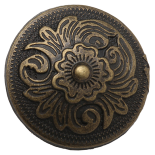 diy皮革古铜色复古唐草财布扣螺丝扣植鞣革装饰扣硬币扣皮带扣皮