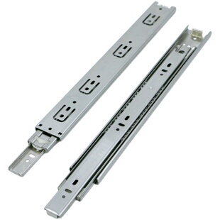 45抽屉轨道三节阻尼缓冲卡口重型导轨滑轨抽斗挂插不锈钢橱柜滑道