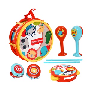 费雪宝宝铃鼓沙锤响板打击乐器玩具礼盒1套多款乐感启蒙好收纳