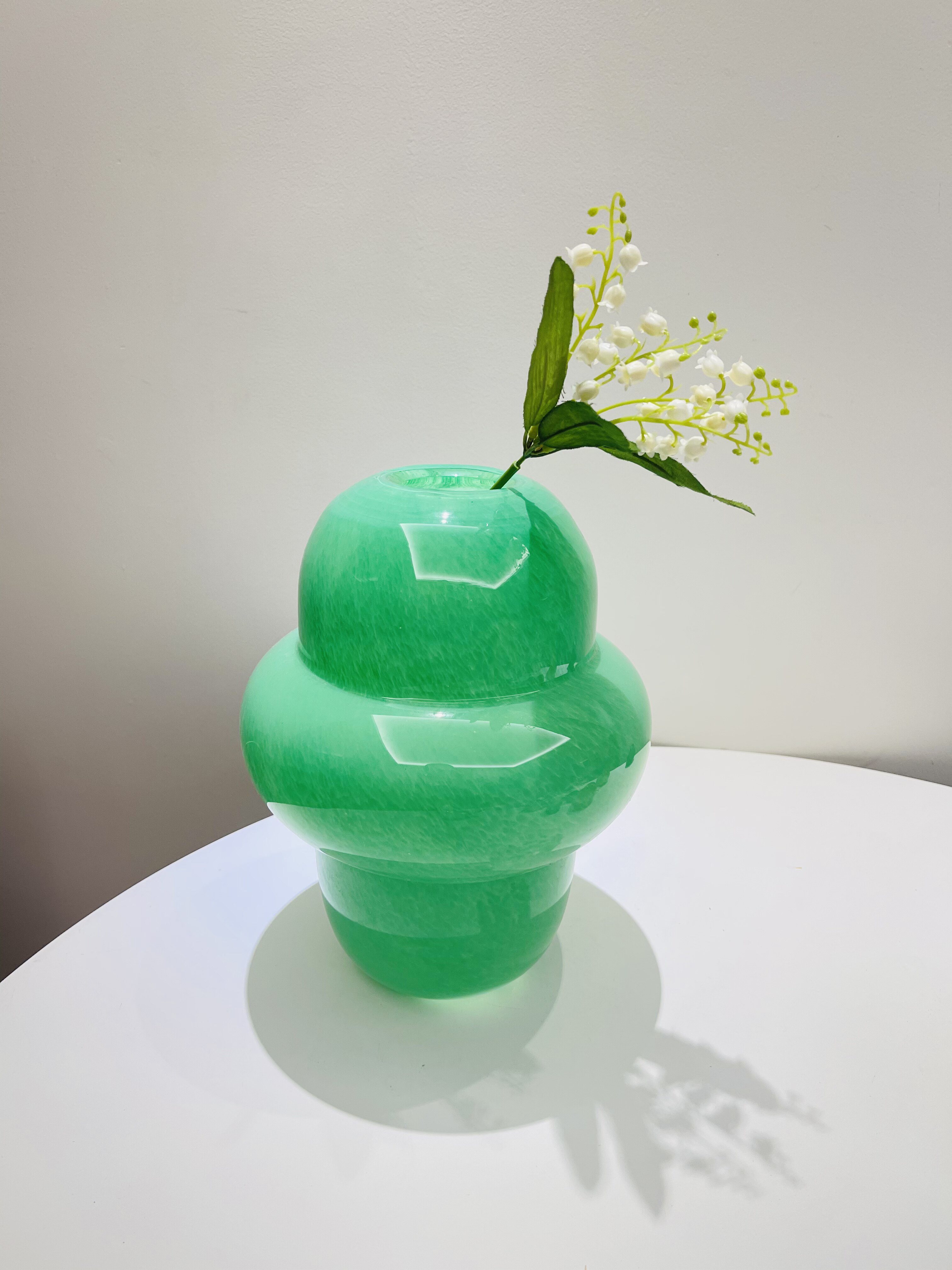 外贸出口手工玻璃花瓶绿色汉堡