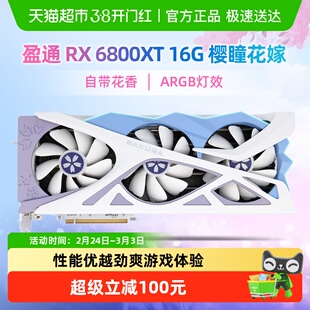 盈通RX6800XT樱瞳花嫁16G二次元显卡6热管散热沉浸式游戏体验