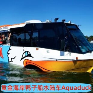 [黄金海岸-1小时水陆两用鸭子船观光]澳洲澳大利亚黄金海岸鸭子船水陆车观光移动设备中文语音含证书