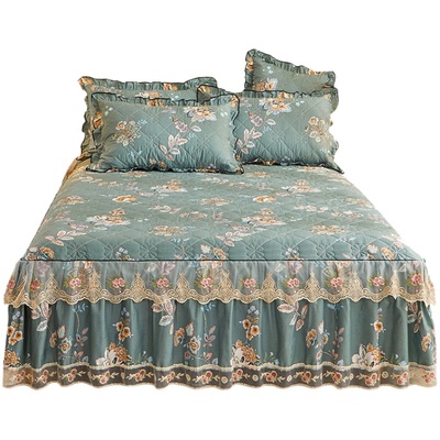 纯棉床罩床裙款加厚全棉防尘罩