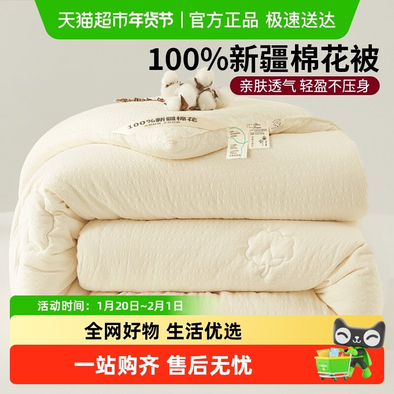 无印良品新疆棉花被子冬被加厚保暖棉被春秋单人学生宿舍冬季被芯,床上用品,棉花被,淘宝优惠券,粉丝福利购,淘宝优惠卷