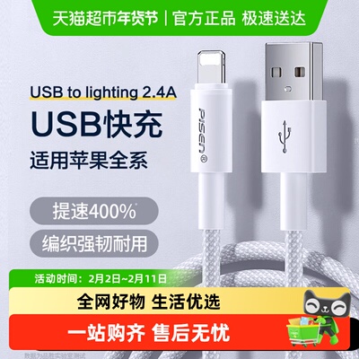 品胜苹果加长编织抗弯数据线