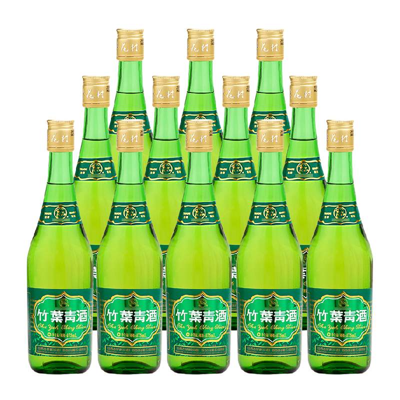 竹叶青酒山西杏花村汾酒玻竹38度475ml*12瓶酒厂原箱装囤货