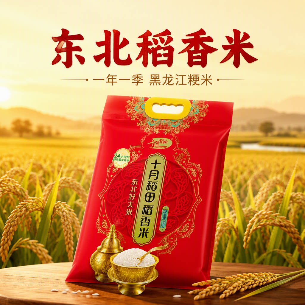 十月稻田一年一季稻香米10kg图片