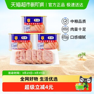 中粮梅林美味午餐肉罐头198g 3罐火锅泡面螺蛳粉酸辣粉火鸡面早餐