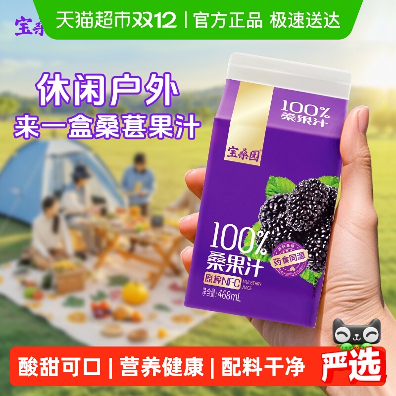 宝桑园100%桑葚汁纯果汁不加水