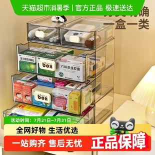 药品收纳盒家用多功能杂物整理箱塑料急救箱 大号透明医药箱家庭装
