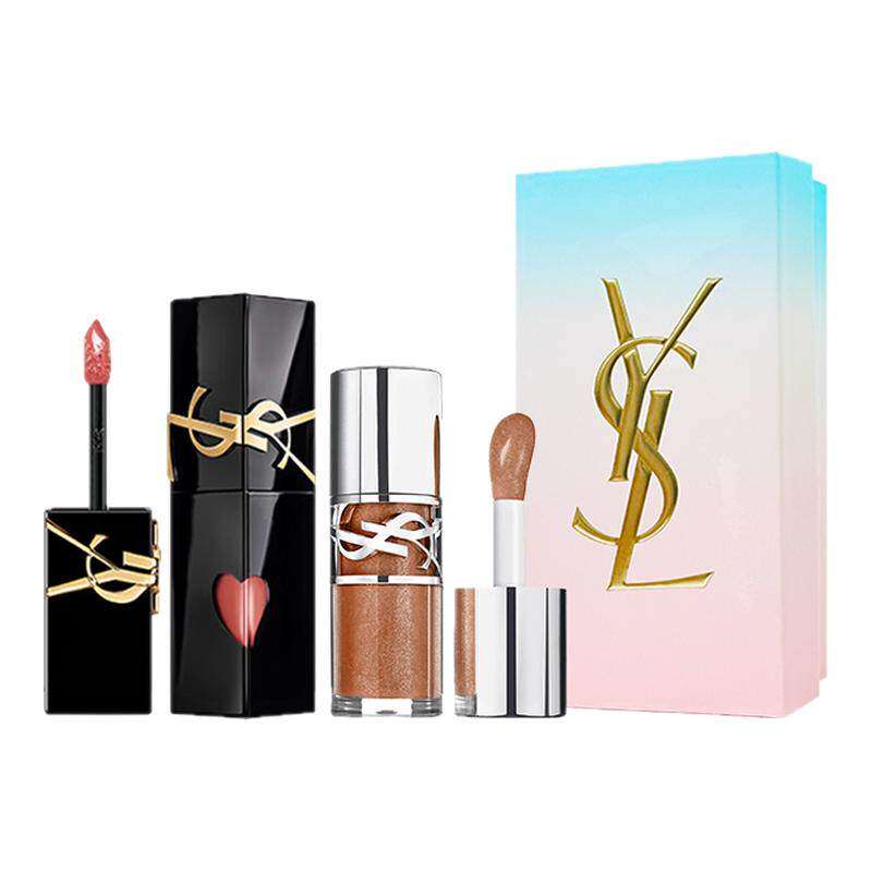 【礼盒】YSL/圣罗兰明星双色套组黑管唇釉啵啵唇冻口红