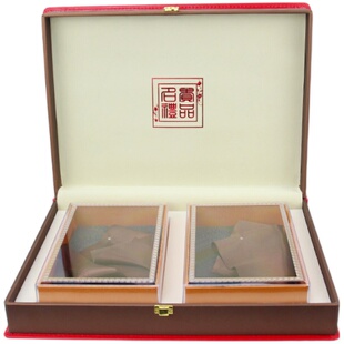 海参鲍鱼双拼礼盒皮盒名贵羊肚菌花旗参通用红色包装盒空盒定制