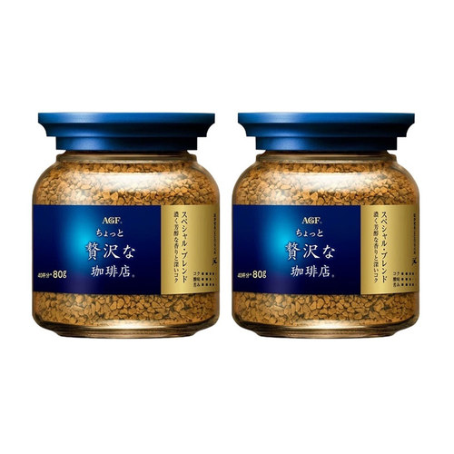 agf日本进口咖啡美式黑咖啡无蔗糖速溶冻干咖啡粉80g*2瓶