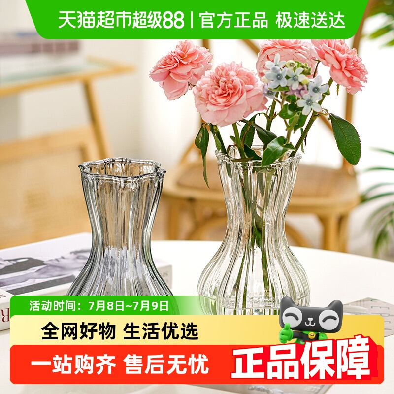 北欧风玻璃花瓶创意客厅水培水养蒜头花瓶桌面插花瓶ins装饰花瓶