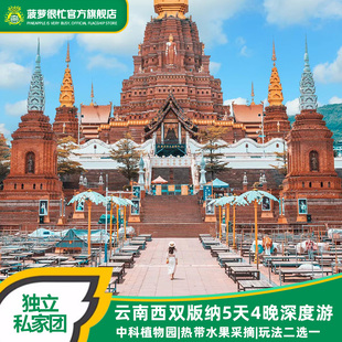 云南旅游西双版 纳5天4晚私家团中科植物园野象谷原始森林公园