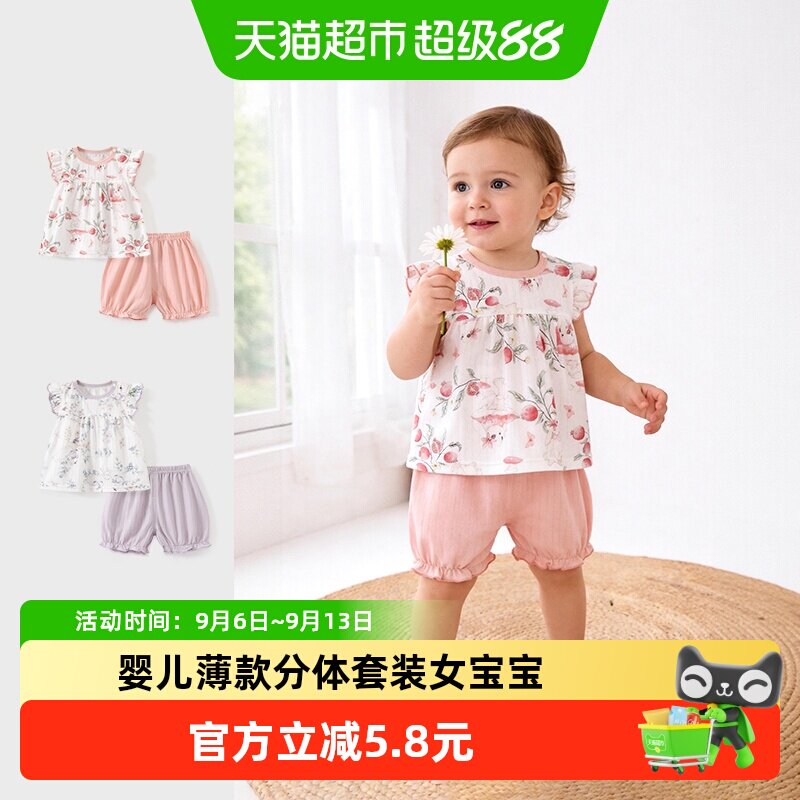 彩婴房夏季薄款幼儿分体套装