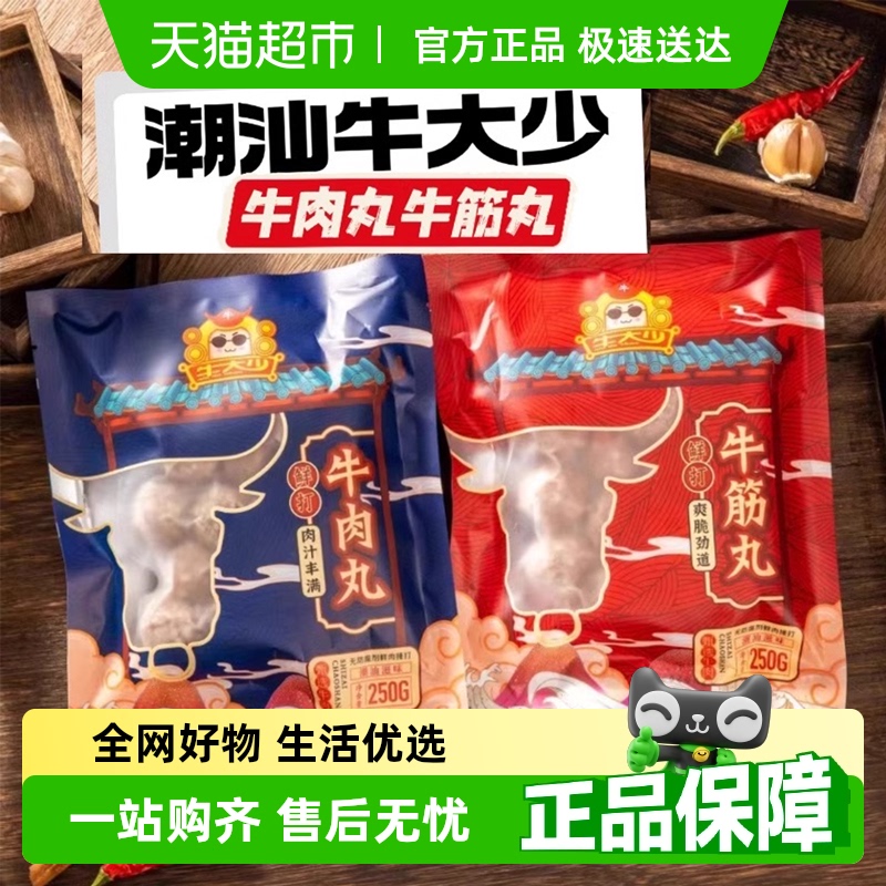 牛大少正宗潮汕特产手打牛肉丸牛筋丸烧烤火锅露营食材真空袋包装