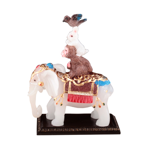 藏式和气四瑞宝摆件佛前车载象宝和睦四瑞佛堂用品小号象祈上福