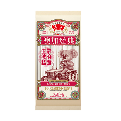 鲁花考拉系列玉带波浪面条600g