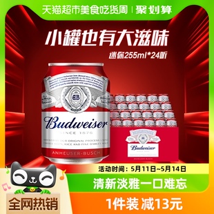 Budweiser/百威小麦醇正啤酒整箱Mini罐255ml*24听