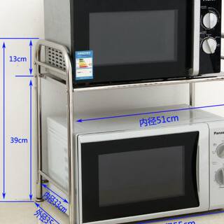 厨房用品置物架台面架不锈钢微波炉架2层锅架收纳架烤箱架包邮