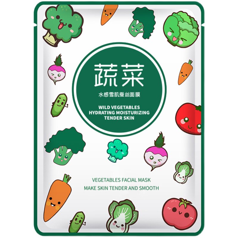 野菜片装水感蚕丝控油学生面膜