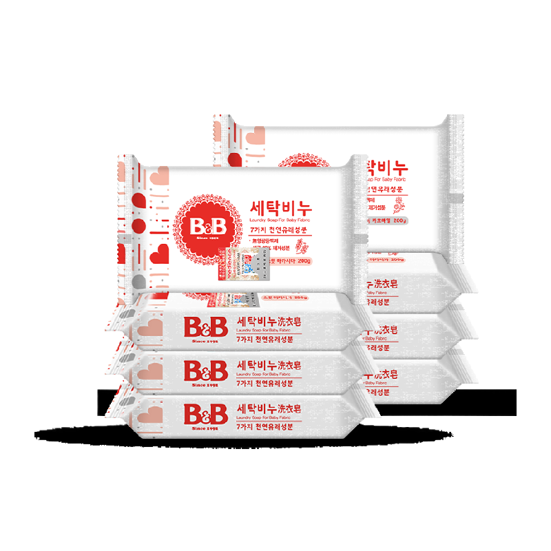 韩国进口B＆B/保宁米迪恩必恩贝婴儿宝宝洗衣皂洋槐甘菊香组合