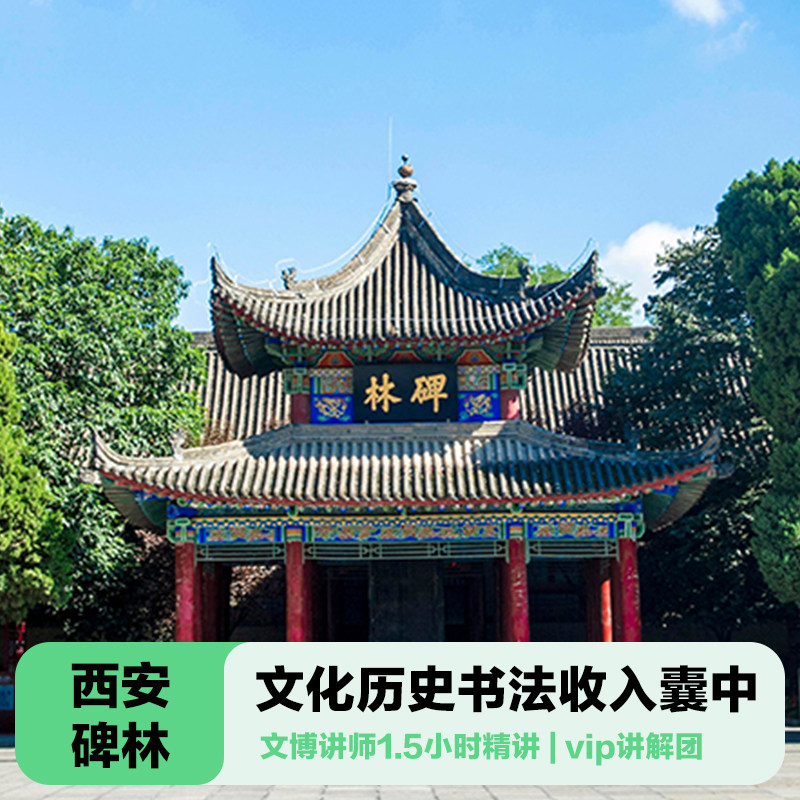 三毛游◆西安碑林博物馆导游讲解1.5h亲子研学碑林大咖讲师门票