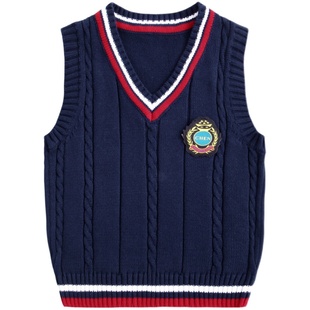 小学生班服儿童毛衣背心高中春秋装校服女童学院风幼儿园园服套装