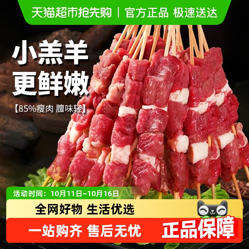羊肉串烤串半成品新鲜羊肉烧烤食材肉串非新疆烧烤串批发商用