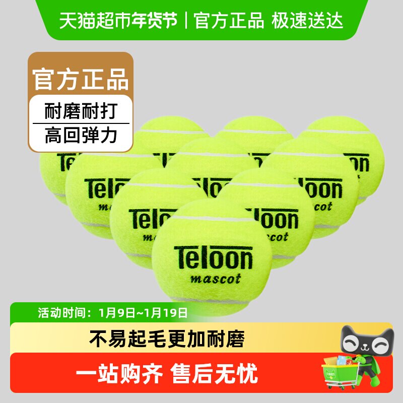 Teloon天龙网球用球603Rising801Ace初学训练球高回弹力袋装耐磨