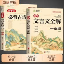 2025文言文全解一本通初中必背古诗词和138篇配套人教版古诗文译注与赏析初中生三年7到9年级初一语文专项阅读练习全解全练小升初Q