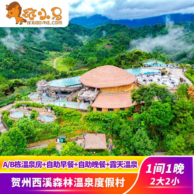 广西贺州西溪森林温泉度假村新酒店ab栋双床房带温泉泡池
