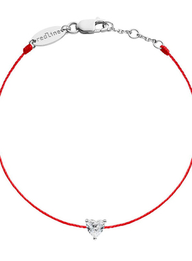 红绳女士克拉心形钻石手链