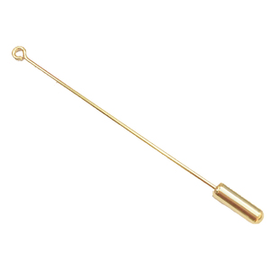 14k包真金一字网盘托胸针手工DIY圆片花托饰品别针微钩配件9字针