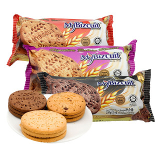 麦比客全麦饼干燕麦杂粗粮巧克力葡萄干消化饼进口零食早餐饼饱腹