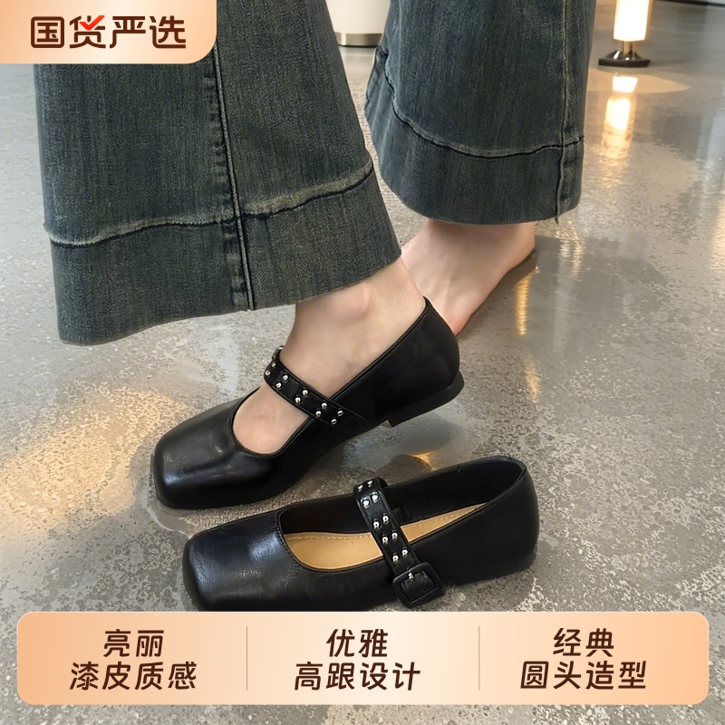 春季配裙子浅口玛丽珍单鞋女2025复古新款平底时尚百搭韩系小皮鞋