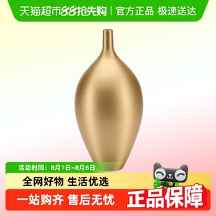 黄铜花瓶家用玄关办公室桌面干花插花瓶工艺品佛前供奉花瓶玉净瓶