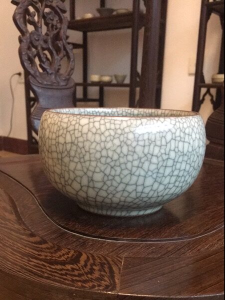 龙泉青瓷叶维德哥窑传世哥窑钵,洗